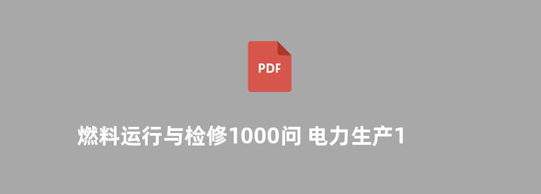 燃料运行与检修1000问 电力生产1000个为什么系列书